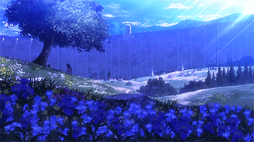 Best Aesthetic Blue Scenery Anime GIFs  Gfycat